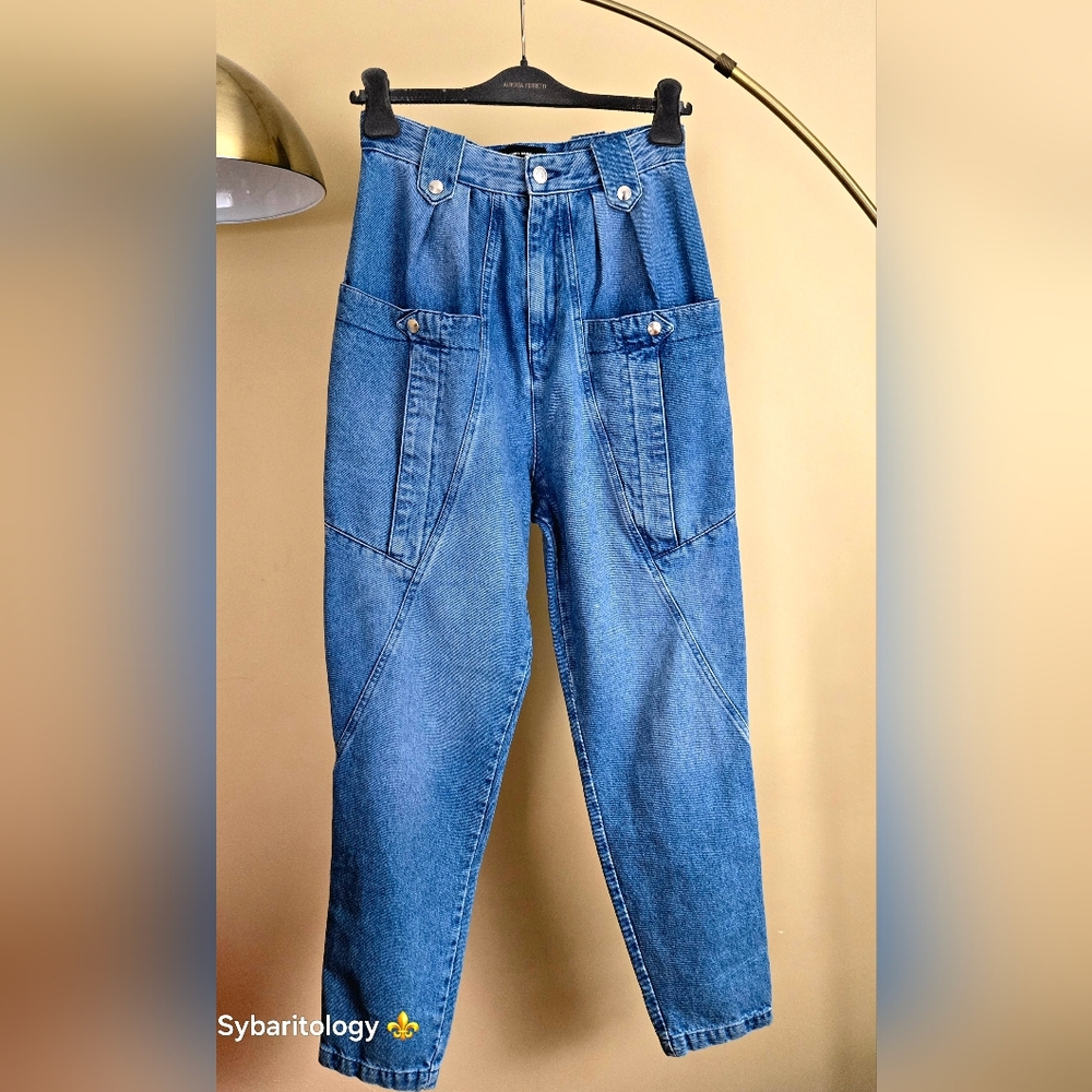 NWT ISABEL MARANT Size:EU 36/S Blue High-Rise Denim Jeans